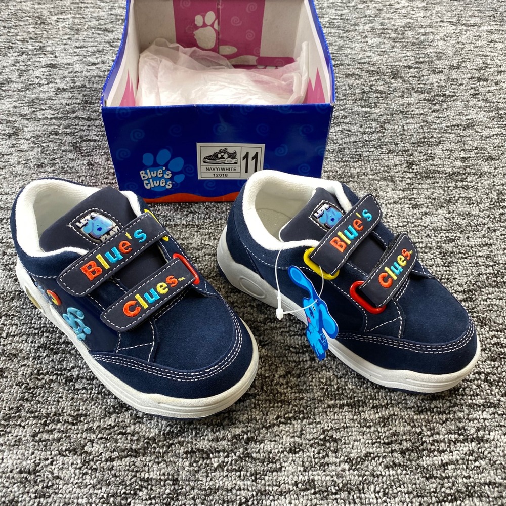 Vintage 2002 Blues Clues Shoes Kids Size 11 Navy Nickelodeon NOS Original Box